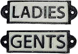 AB Tools Ladies & Gents Toilet Cast Iron Sign Plaque Door Wall Cafe Shop Pub Hotel Bar