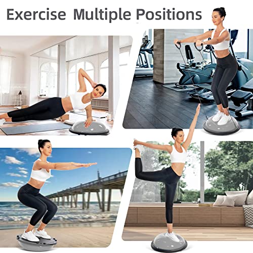 Drfzca Balance Ball Trainer-Half Ball For Yoga With Resistance Band And Foot Pump, Improve Workout Half Balance Ball,Exercise Balance Ball For Stability Training And Home Gym thumb #6
