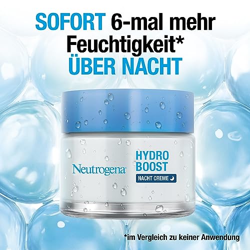 Neutrogena Hydro Boost Nachtcreme, regenerierende Gesichtspflege mit purer Hyaluronsäure, feuchtigkeitsspendende Gesichtscreme für glatte Haut 50 ml