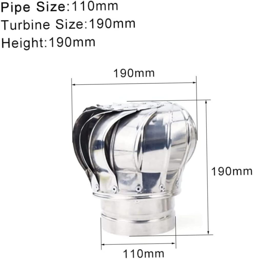 Parts Accessories, Stainless Steel 201 Non Power Roof Ventilator, Wind Turbines Attic Air Vent Ventilating Fan 110mm