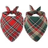 Vivifying Lot de 2 Bandanas de Noël pour Chien avec Franges, Polyvalents, Portables pour ...
