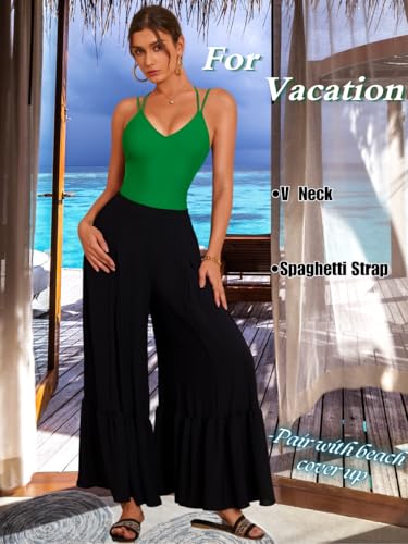 Image of ShawGobow Sexy Swimsuit for Women,Backless Scrunch Butt High Cut Monokini,One Piece Cheeky Bathing Suit Beach Pool Party