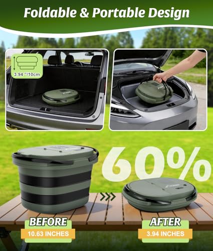 Ducha portátil WADEO para camping con cubeta de 20L y batería recargable de 13000mAh miniatura 4