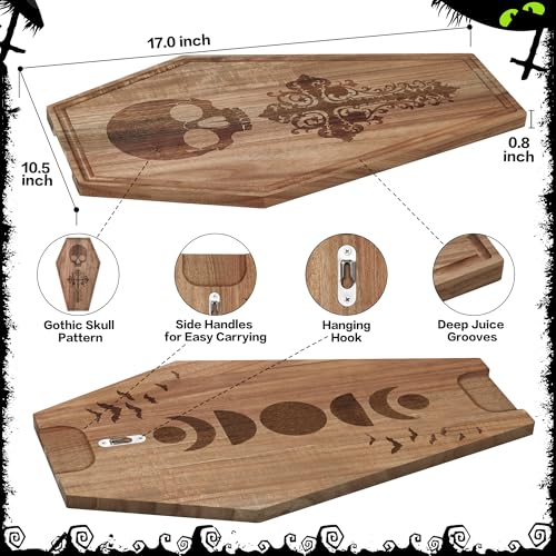 Tabla de cortar Halloween ataúd madera acacia 43x27 cm miniatura 3