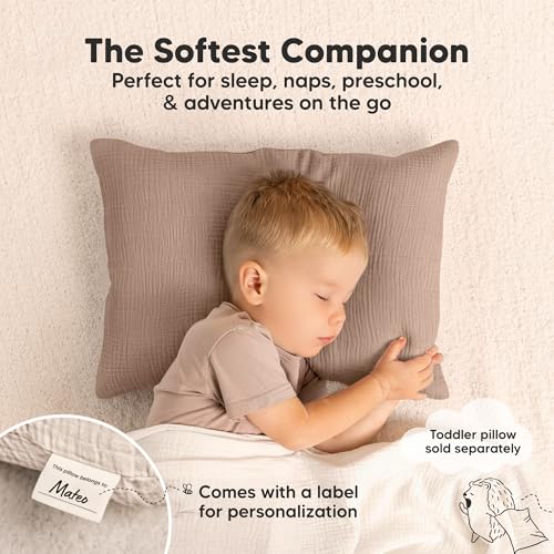 Image of KeaBabies Cotton Muslin Toddler Pillowcase 13x18 Only, 2-Pack (Ecru)