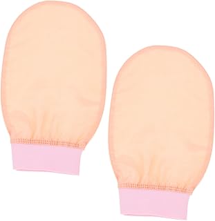 Gatuida 2 piezas Guantes Exfoliantes de Baño de Imitación Seda de Unidades Color Rosa Guantes de Ducha Compactos para Limpieza y Masaje Corporal