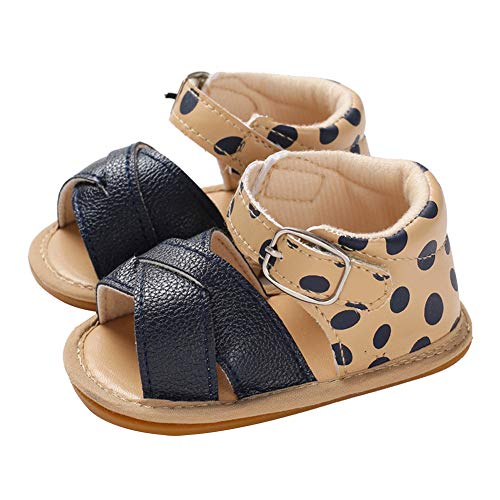 Baby Girls Boys Bowknot Sandals Summer Beach Breathable Athletic Closed-Toe Premium Soft Anti-Slip Rubber First Walker Shoes J-Black