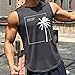 MYHALF Mens Tank Tops Beach Summer Sleeveless Shirts Graphic Palm Tree Vacation Tanks Muscle Gym Tank Top Grey
