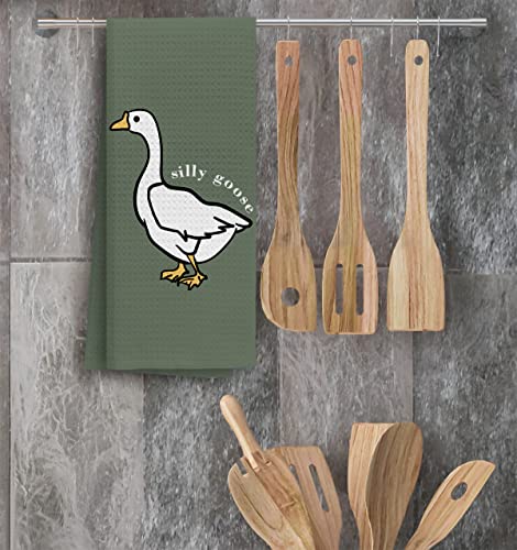 Tunw Silly Goose Funny Cartoon Goose Soft And Absorbent Kitchen Towels Dishcloth,Christian Hand Towels Dish Towels 16″×24″,Funny Goose Gifts,Goose Lover Gifts #TOP1