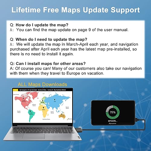 Aonerex 2024 Newest Gps Navigation For Car Truck Navigator 2024 Us Maps 7 Inch Touch Screen Vehicle Gps Commercial Trucker Satellite Navigation Voice Speeding Warning thumb #5