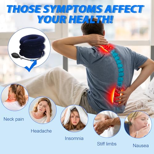 Bodiiwuliu Nacken Cervical Traction, Kopf-und Nackenstrecker, Verstellbares Kopf-und Nackenstrecker, für Unterwegs Zuhause im Büro, FüR Entspannen Sie Ihren Nacken