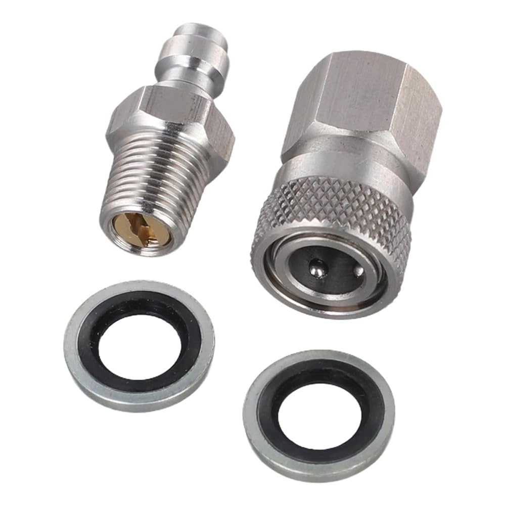 UDSKNV[KSL Stainless Steel Quick Release Connector Set 8mm 1/8 Inch NPT Thread- Male and Female for Secure Air Line