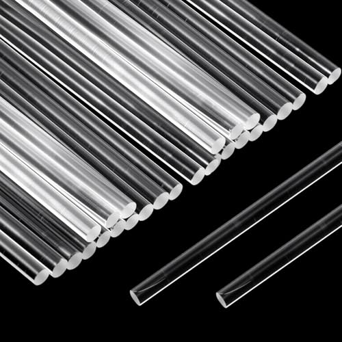 120 PCS Cake Topper Sticks, Acrylic Rods, 8 Inch Acrylic Dowel Rods, 2mm Diameter Round Plastic Sticks for Cake Pops, DIY Crafts, Stirring, Party Decorations