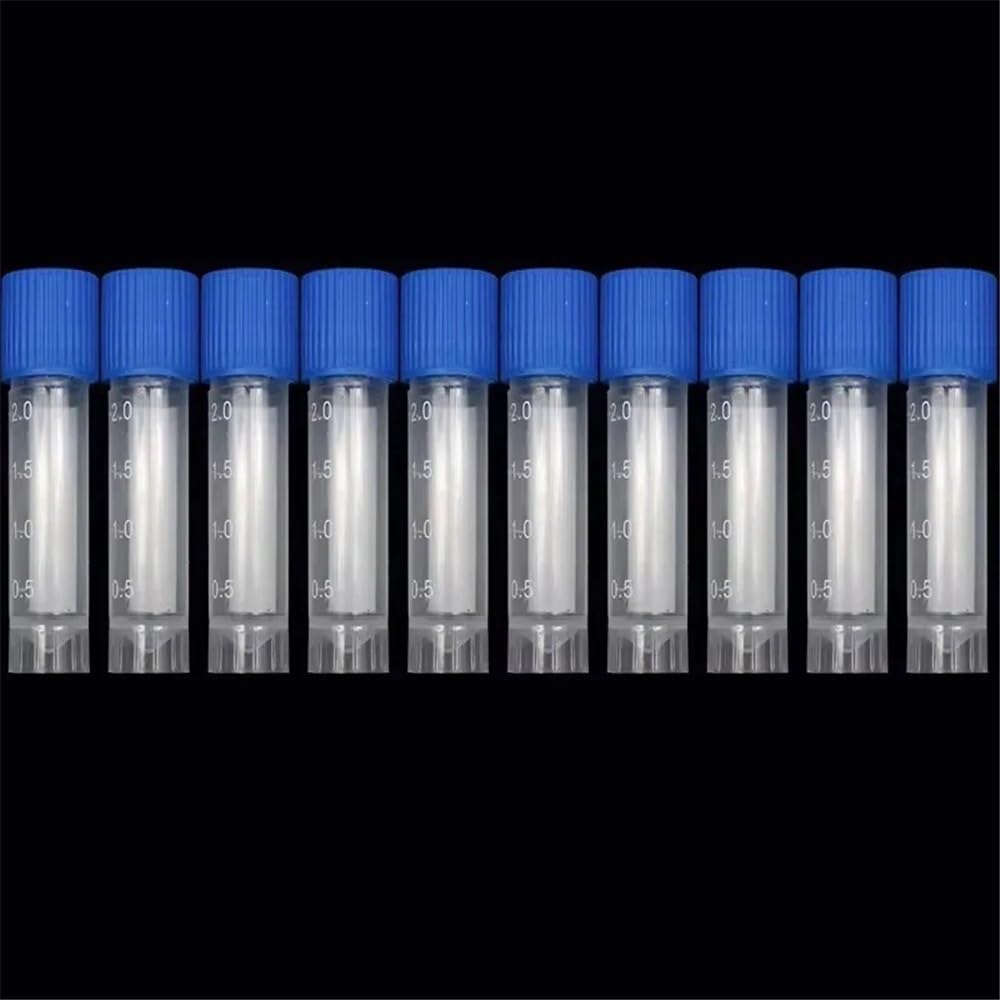 Tubo de ensayo de plástico for laboratorio, frasco con tapa de sellado, envase de 2 ml(200Pcs)