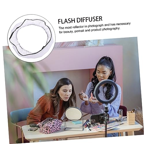 Difusor de luz anular de nylon flexible blanco para flash de zapata 6