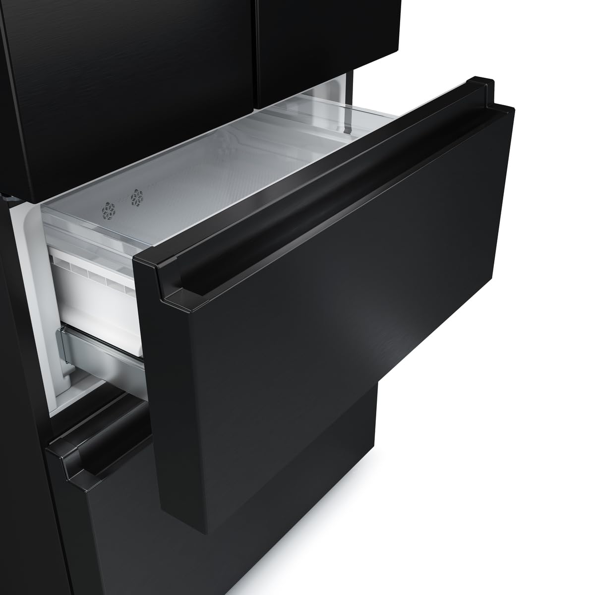Hisense RF632N4WFE1 Frigorifero French Door, 485 Litri, Ridotta Profondità 70 Cm, Black, Metal cooling, Total No Frost, Classe Energetica E