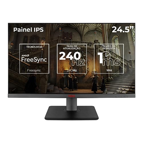 Monitor Gamer Pichau Centauri CRS24, 24.5 Pol. IPS, FHD, 1ms, 240Hz, FreeSync, HDMI/DP, PG-CTRS24-BL01