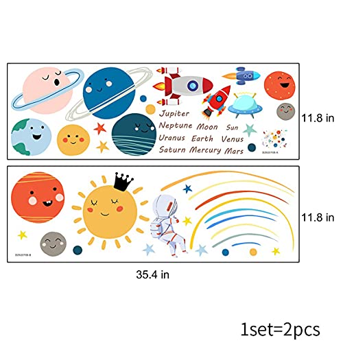 Planet Wall Decals Kids Room Large,Space Wall Stickers Boy Bedroom,Cute Educational Wall Decal Decors For Nursery,Daycare,Playroom,Boys Room,Girls Room,Classroom,School. #TOP4