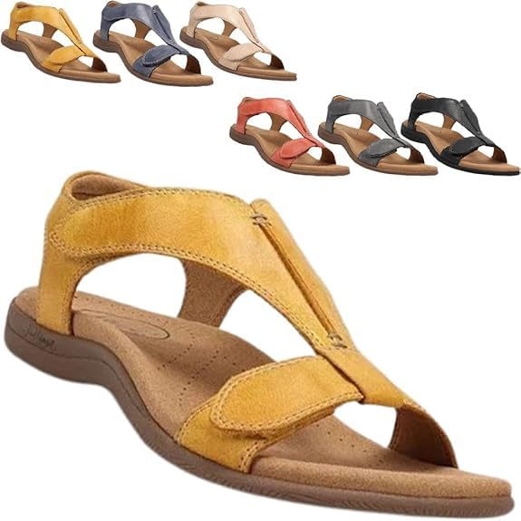 Générique Sandales Orthopédique Femmes été Bout Ouvert Confortables Plateforme Pantoufles Semelle Souple Chaussures Faux Cuir Respirantes Bohême avec...