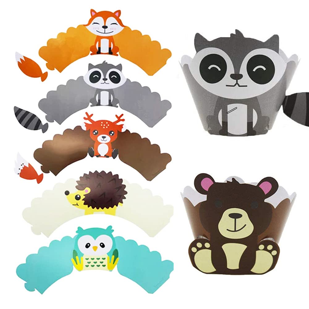 36 Stück Cupcake Deko Tier Motive - Für Kindergeburtstage & Partys