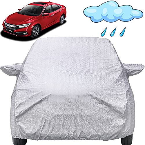Image of Autofact Waterproof Car Body Cover Compatible with Honda Civic (2020 to 2021) with Mirror Pockets (Shinning Silver)