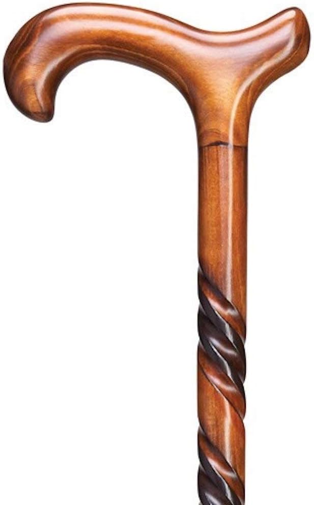 Unfolding Wooden Walking Stick/Cane with Comfortable Plam Shaped Handle Unique Design Handcrafted Wooden Stick Lightweight Stick for Adults Derby Handle Stick - 37"