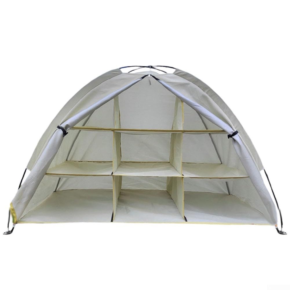 Tente de rangement étanche pour le camping avec structure stable et 9 étagères