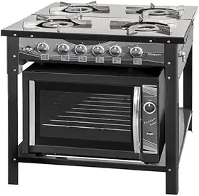 Fogao a gas Titanyum 04 bocas Industrial + Forno Titanyum Super Industrial