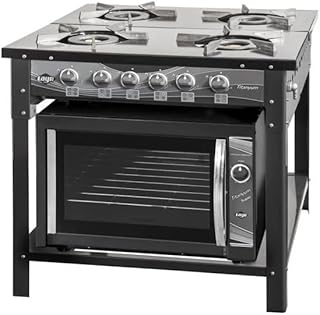 Fogao a gas titanyum 04 bocas industrial + forno titanyum super