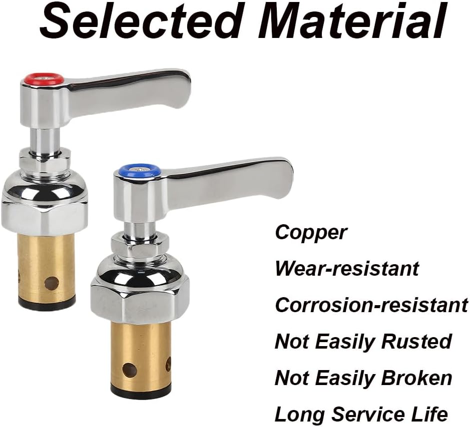 Handle Stem Assembly Replacement Valve Hot & Cold, Blue Cold and Red Hot Side Spindle Assembly Valve Replacement for Home Shower System, Hotel Gym High-pressure Shower