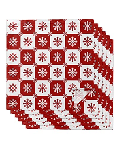 Servilletas de tela Navidad copo de nieve 20x20 pulg pack 6 miniatura 1