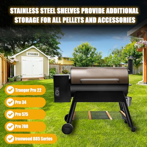 Estante para parrilla ajustable de acero inoxidable plegable compatible con Traeger Pro 4