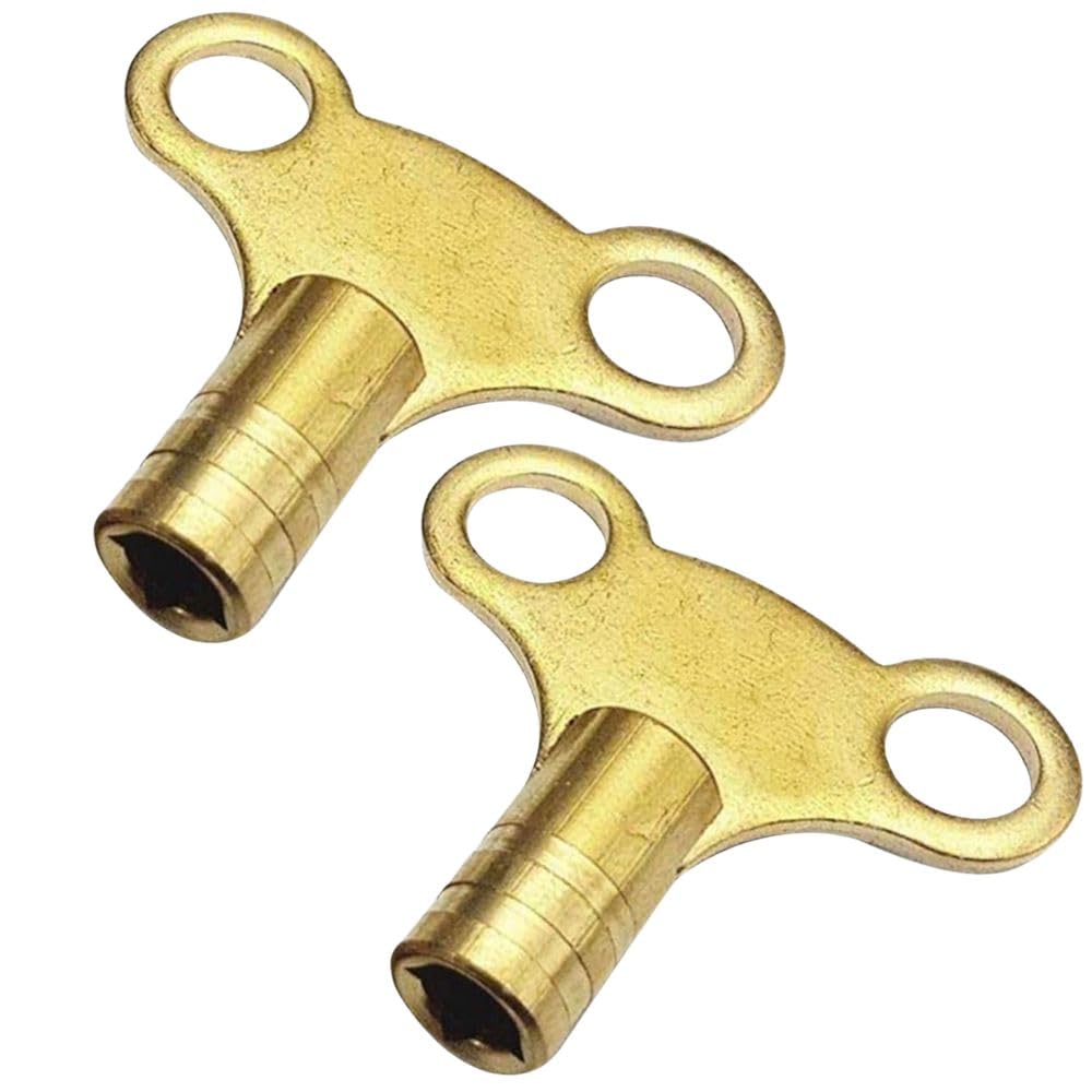 Radiator Bleed Key Solid Brass Clock Key Easy Grip Butterfly Design Venting Air Valve - Pack of 2