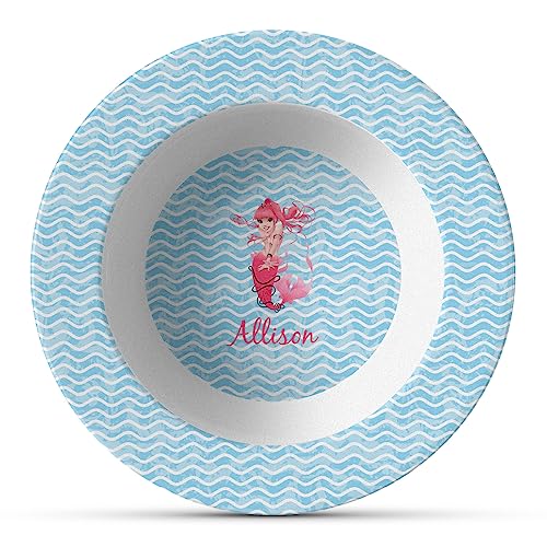 Personalized Mermaid Plastic Bowl - Microwave Safe - Composite Polymer
