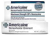 Americaine Hemorrhoidal Ointment | Maximum Strength | 20% Benzocaine | 1 oz | Pack of 6