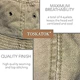 TOSKATOK Pure Washed Cotton Bucket hat UV Sun Protection Breathable Beach Holiday Travel Hat-KHAKI-60 - Image 3