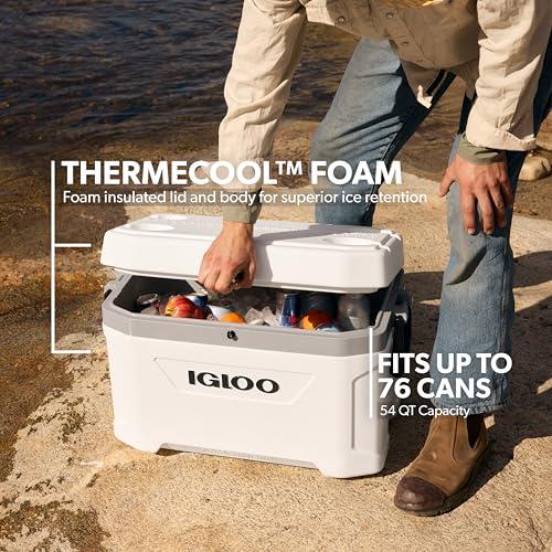 Image of Igloo Marine Cooler | Insulated Hard Shell Ice Chest |Great for Fishing, Camping, Boating, & More