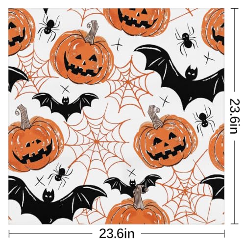 Halloween Bats Spider Bats Square Silk Scarf for Women, 23.6" Lightweight Fashion Scarves Wraps, Silk Like Hair Neck Scarf Headband Bandanas for Ladies2