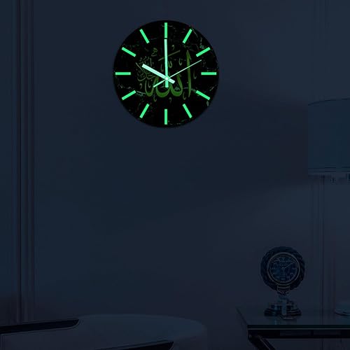 Miniatura 4 de Wall Clock, Glowing in The Dark EID Wall Clock, Battery Powered Silent Retro EID Wall Art Decoration, Reloj de Pared para Sala for Home, Bathroom,