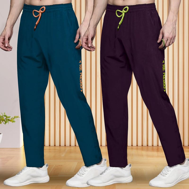 Image of Pinkmint Track Pant for Men ll Soild Track Pant ll Stretchable Regular Fit ll Yoga Wear ll Active wear (Pack of 2)