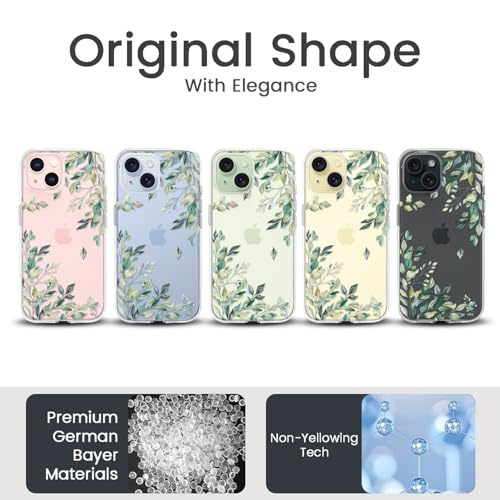 Coque iPhone 15 transparente rigide protection intégrale motif floral - 2