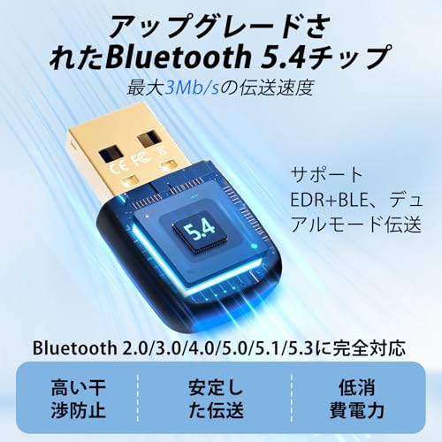 JROOCIOR USB Bluetoothアダプター 5.4