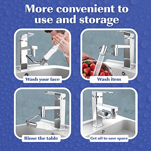 Universal Splash Filter Faucet 1080 Rotating Faucet Extender Aerator Non Splashing Swivel Sink Faucet Head With 2 Water Outlet Modes For Bathroom And Kitchen #TOP7