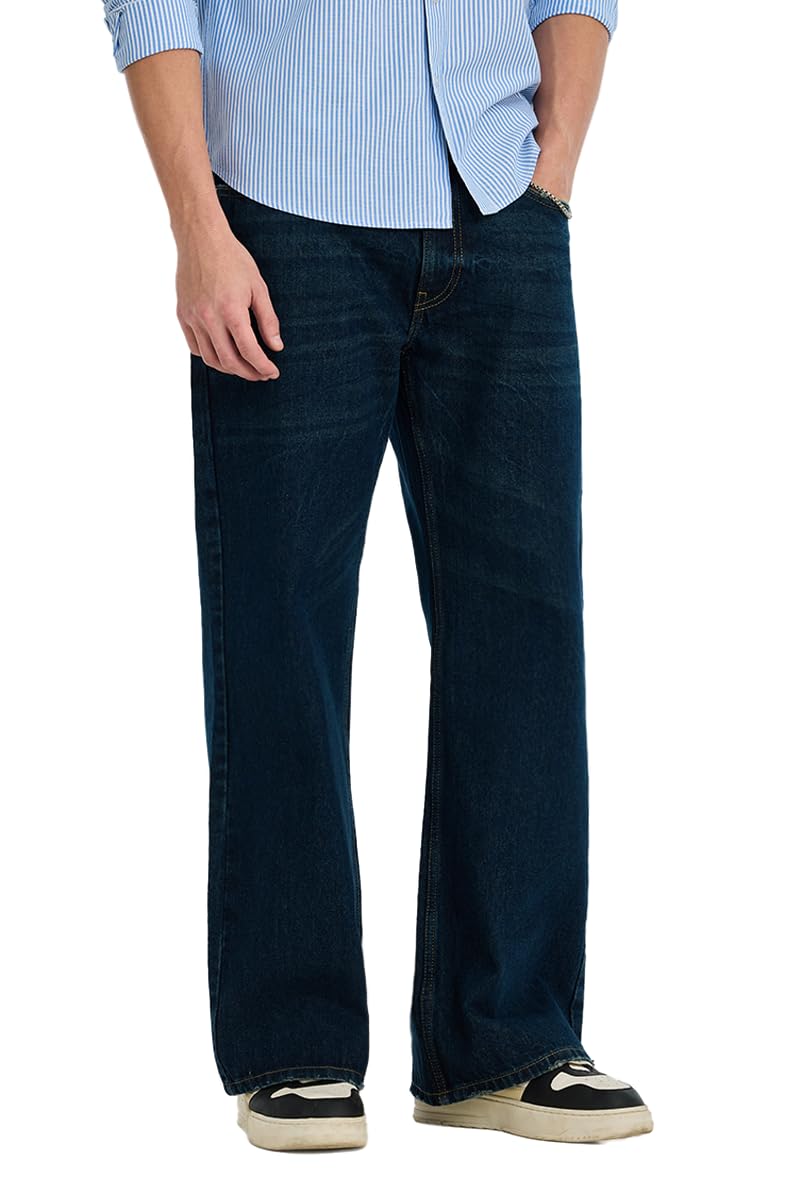 Men Jeans Street Wear | Flared Fit Whiskered Fading & Plain Front Design | 100% Cotton Woven Denim & Breathable Fabric for Casual Outings & Daily Use Wear-image-17