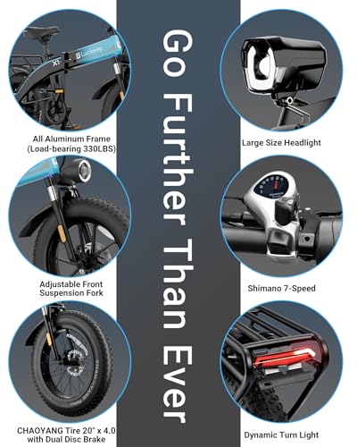 Image of Luckeep Folding Electric Bike for Adults 1500W Peak Motor, 28MPH 60 Miles,720WH Battery 20 inch x 4.0 inch Fat Tire Folding Ebikes for Adults NFC /Anti-Theft /Hydraulic Brakes E-Bbike Commuter Men