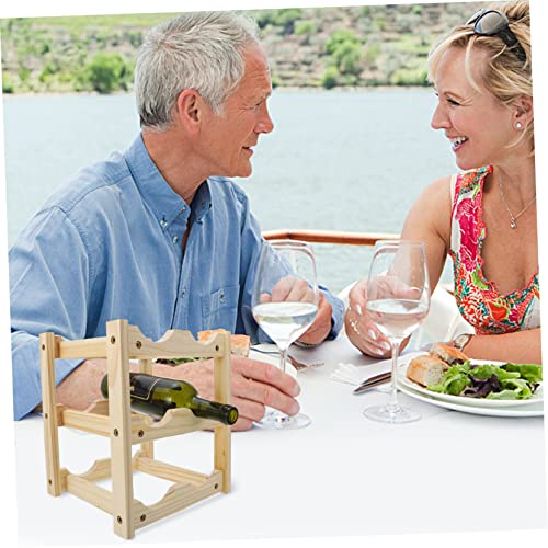 Soporte sencillo de madera para botellas de vino miniatura 5