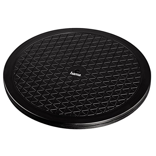 Hama Universal-Drehteller, 360° drehbar (Drehscheibe geeignet für Büro, Zuhause, Hobby, PC-Monitor, TV, Küche, Pflanzen, Blumentöpfe uvm, Drehplatte mit Durchmesser 40 cm, bis zu 100 kg, rund) Schwarz