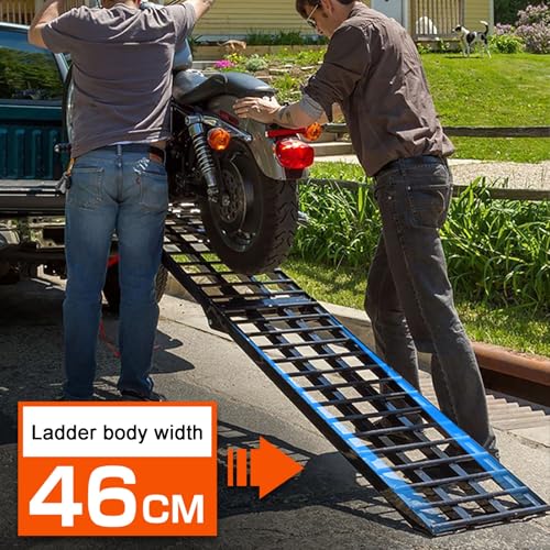 Rampa para motocicleta de 9.8 pies con capacidad de 1499 libras, rampa para carga en camionetas para motos, bicicletas de tierra, ATV, UTV, scooters y cortacésped (1 pieza) miniatura 3
