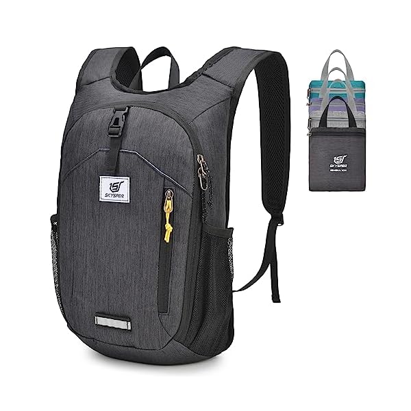 SKYSPER 10L Hiking Backpack Small Hiking Daypack Packable Lightweight Travel Day Pack for Women Men(Black)