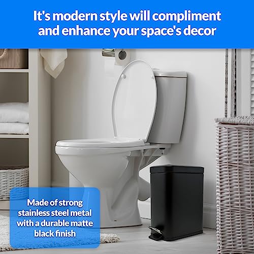 Cubo de basura de acero inoxidable negro mate premium Reli 6